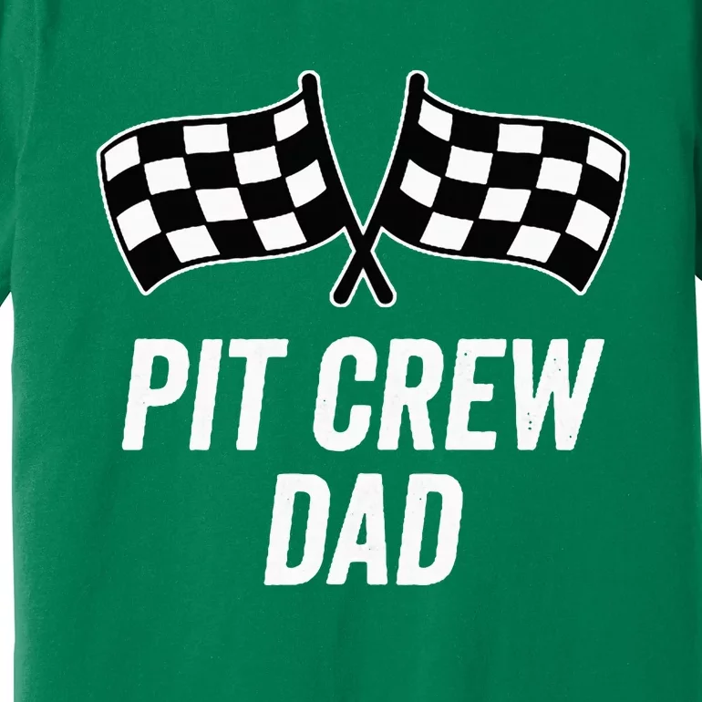 Pit Crew Dad Checkered Flag Hosting Race Car Birthday Partie Premium T-Shirt