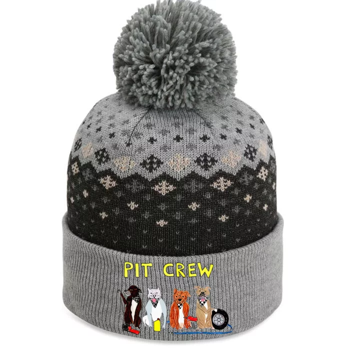 Pit Crew Dogs Funny For Women The Baniff Cuffed Pom Beanie