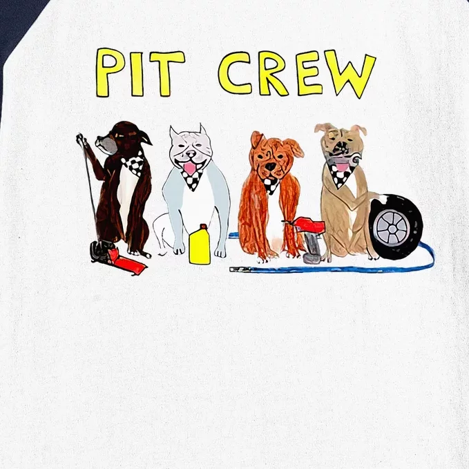 Pit Crew Dogs Funny For Women Baseball Sleeve Shirt