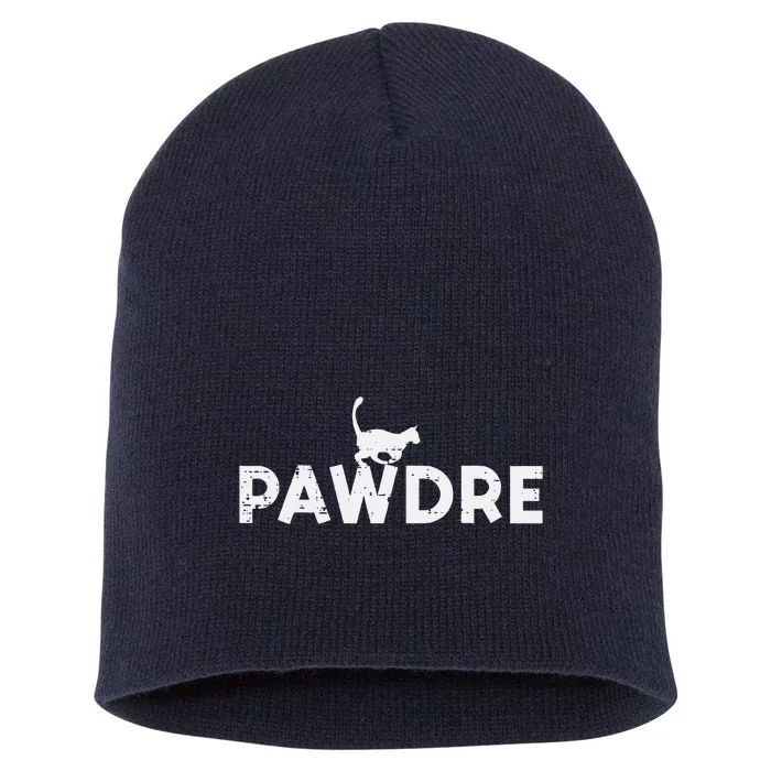 Pawdre Cat Dad Cute Fur Papa Fathers Day Pet Paw Daddy Short Acrylic Beanie