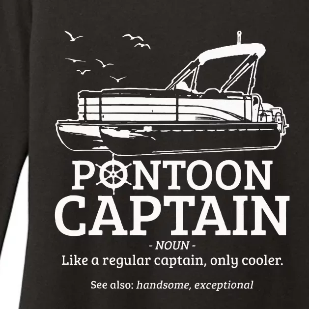 Pontoon Captain Definition Funny Pontoon Boat Boating Gift Womens CVC Long Sleeve Shirt