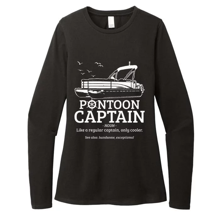 Pontoon Captain Definition Funny Pontoon Boat Boating Gift Womens CVC Long Sleeve Shirt