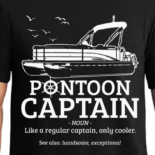 Pontoon Captain Definition Funny Pontoon Boat Boating Gift Pajama Set