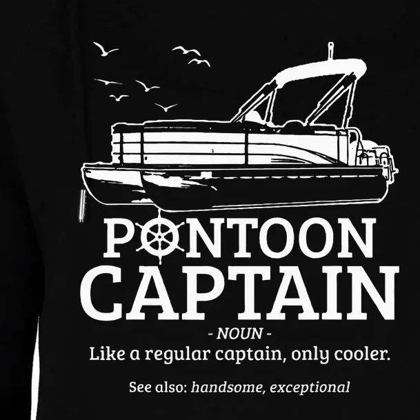 Pontoon Captain Definition Funny Pontoon Boat Boating Gift Womens Funnel Neck Pullover Hood