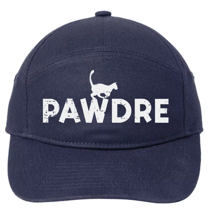 Pawdre Cat Dad Cute Fur Papa Fathers Day Pet Paw Daddy 7-Panel Snapback Hat