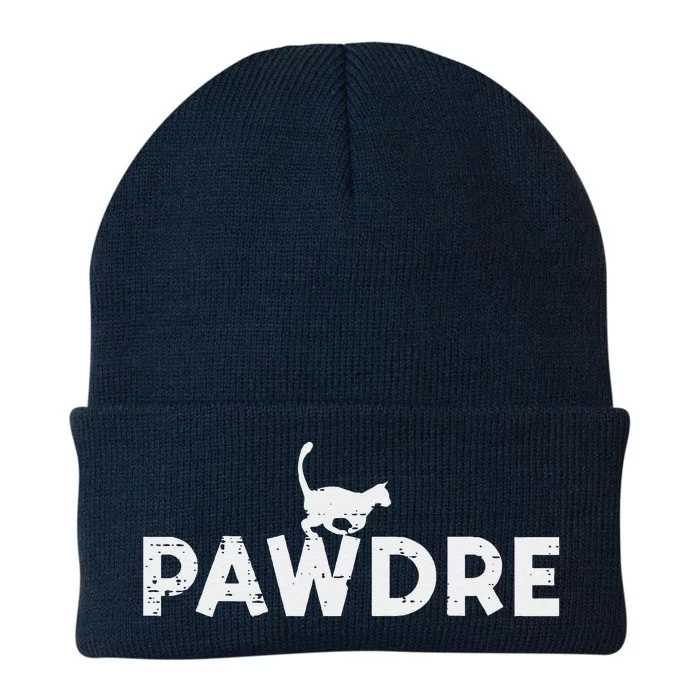 Pawdre Cat Dad Cute Fur Papa Fathers Day Pet Paw Daddy Knit Cap Winter Beanie