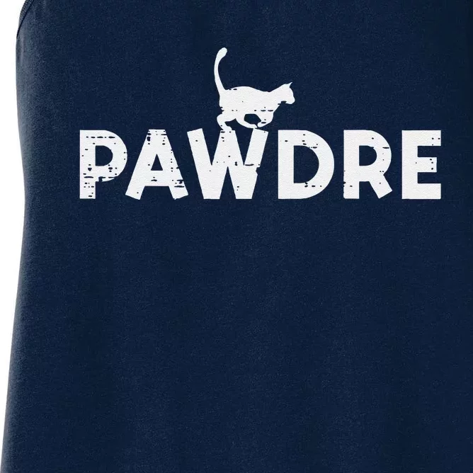 Pawdre Cat Dad Cute Fur Papa Fathers Day Pet Paw Daddy Women's Racerback Tank