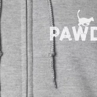 Pawdre Cat Dad Cute Fur Papa Fathers Day Pet Paw Daddy Full Zip Hoodie