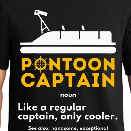 Pontoon Captain Definition Funny Boat Pontooning Boating Pajama Set