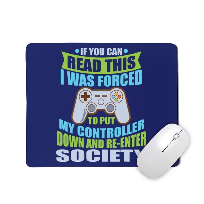 Put Controller Down ReEnter Society Funny Gamer Mousepad