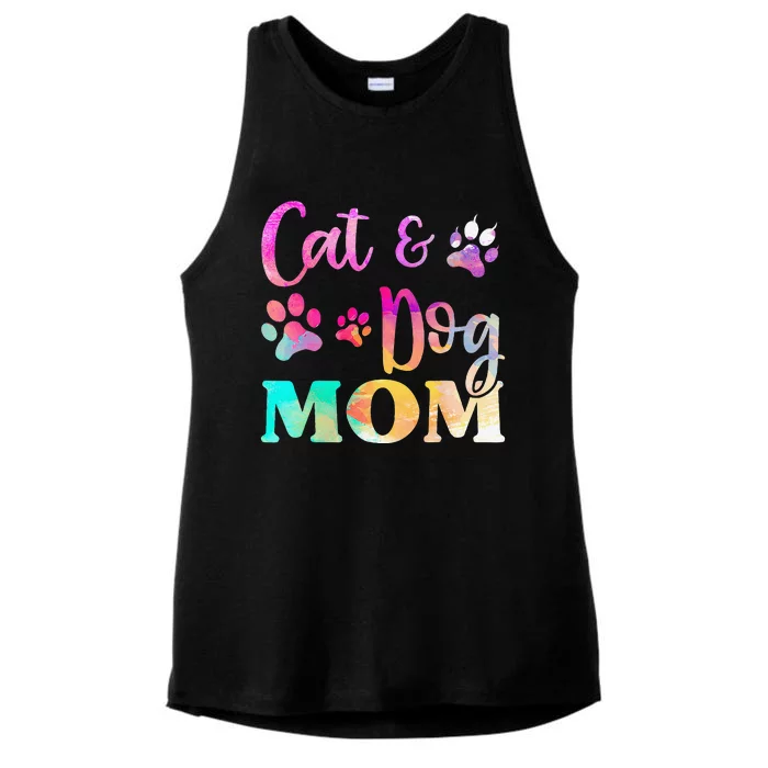 Pet Cat Dog Mom For Funny Mothers Day Ladies Tri-Blend Wicking Tank