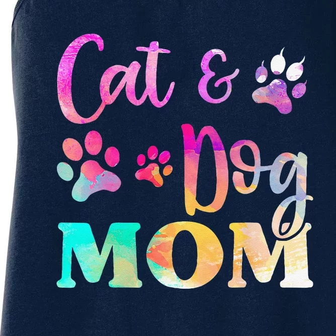 Pet Cat Dog Mom For Funny Mothers Day Women's Racerback Tank