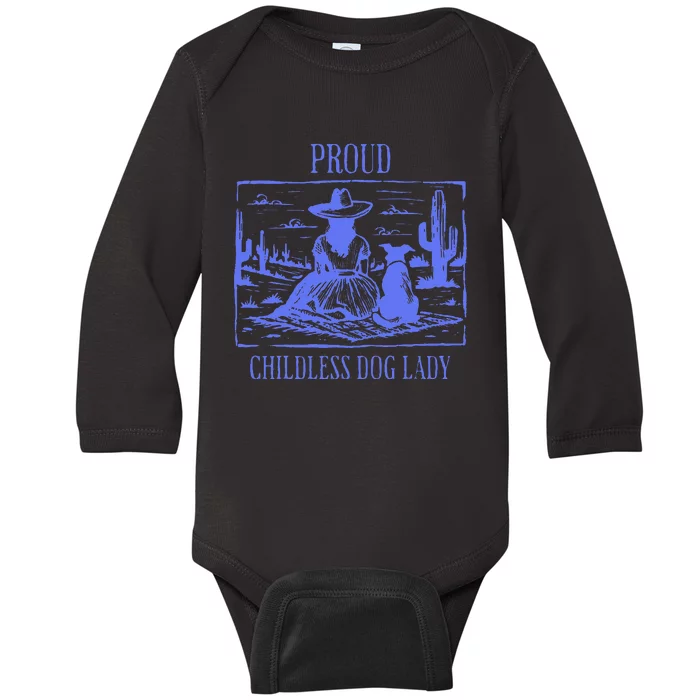 Proud Childless Dog Lady Baby Long Sleeve Bodysuit