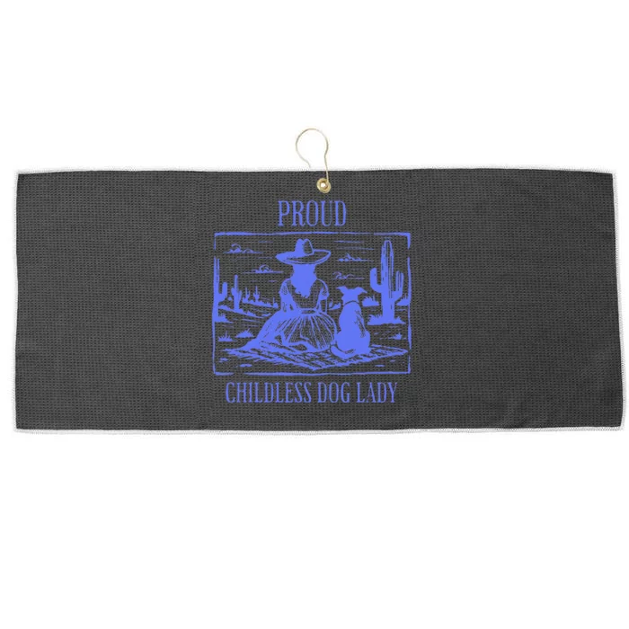 Proud Childless Dog Lady Large Microfiber Waffle Golf Towel