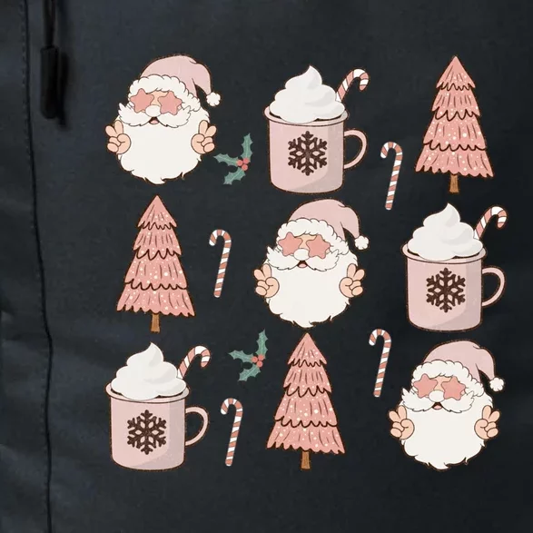 Pink Christmas Doodles Santa Claus Hot Cocoa Family Xmas Pjs Gift Daily Commute Backpack