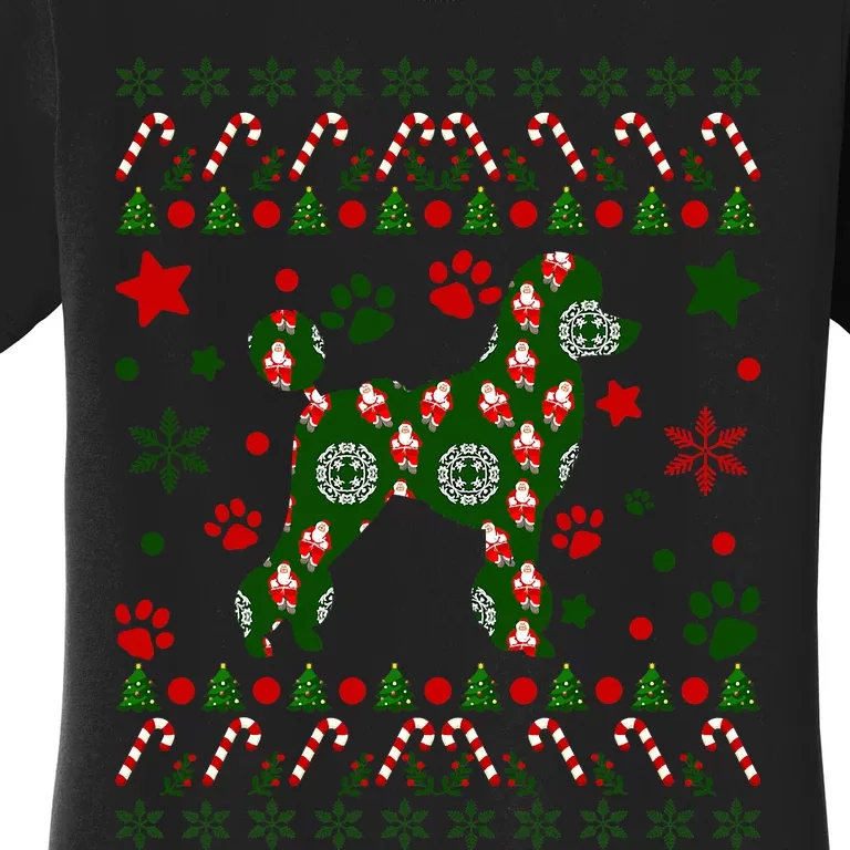 Poodle Christmas Dog Pattern Poodle Owner Women's T-Shirt