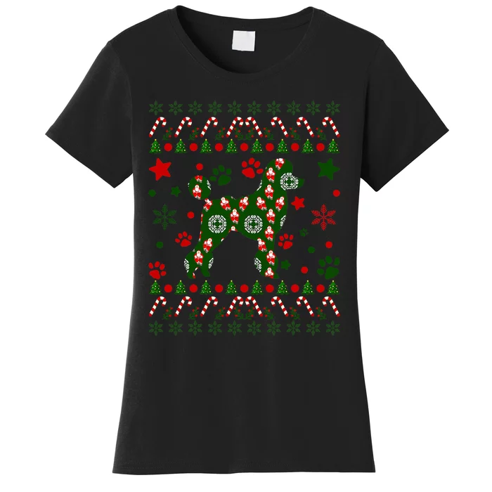 Poodle Christmas Dog Pattern Poodle Owner Women's T-Shirt