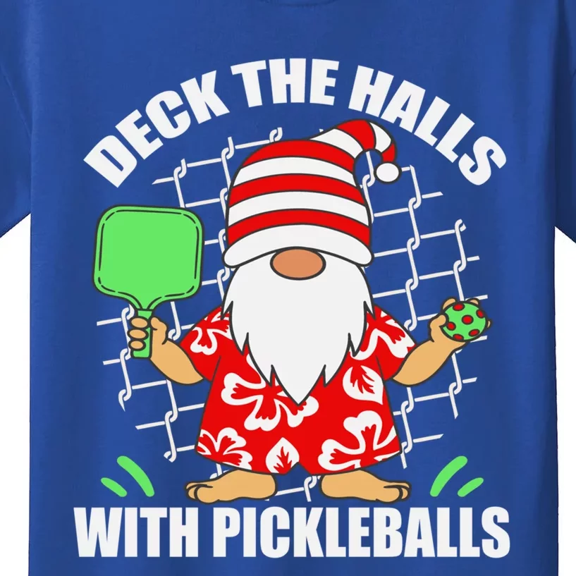 Pickleball Christmas Deck The Halls With Pickleballs Santa Gift Kids T-Shirt