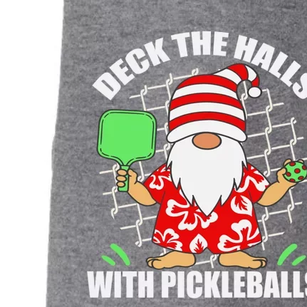 Pickleball Christmas Deck The Halls With Pickleballs Santa Gift Doggie 3-End Fleece Hoodie