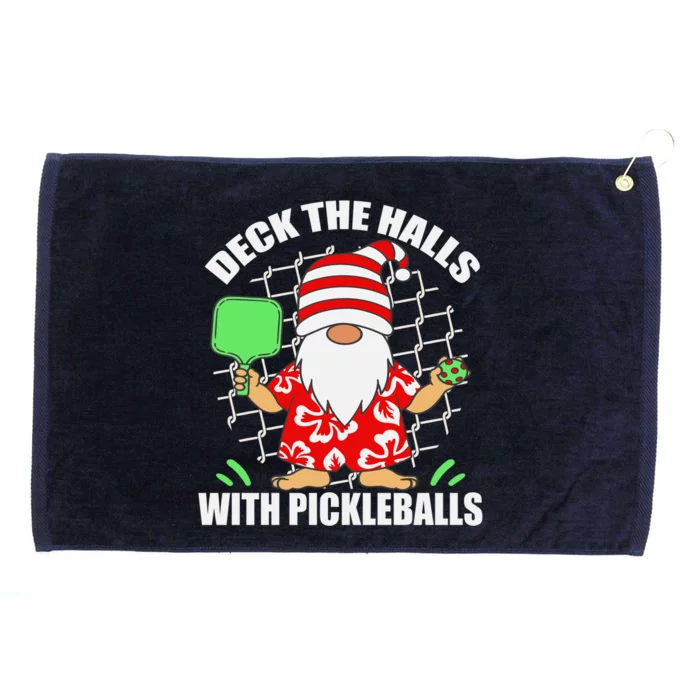 Pickleball Christmas Deck The Halls With Pickleballs Santa Gift Grommeted Golf Towel