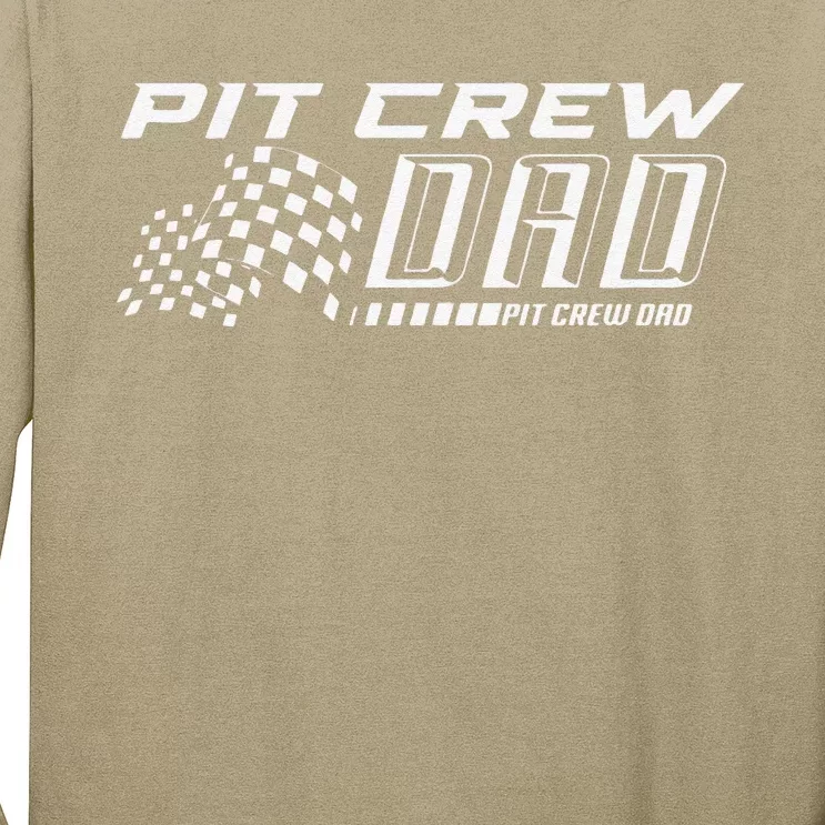 Pit Crew Dad Daddy Papa Fathers Day Birthday Boy Racing Car Long Sleeve Shirt