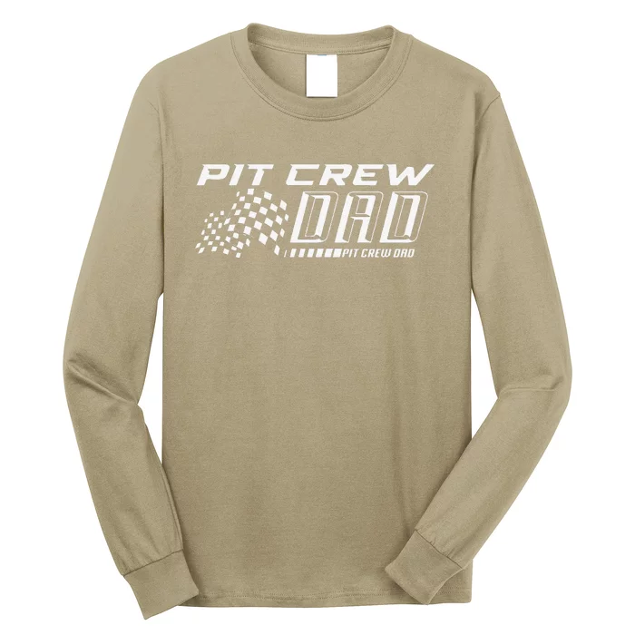 Pit Crew Dad Daddy Papa Fathers Day Birthday Boy Racing Car Long Sleeve Shirt