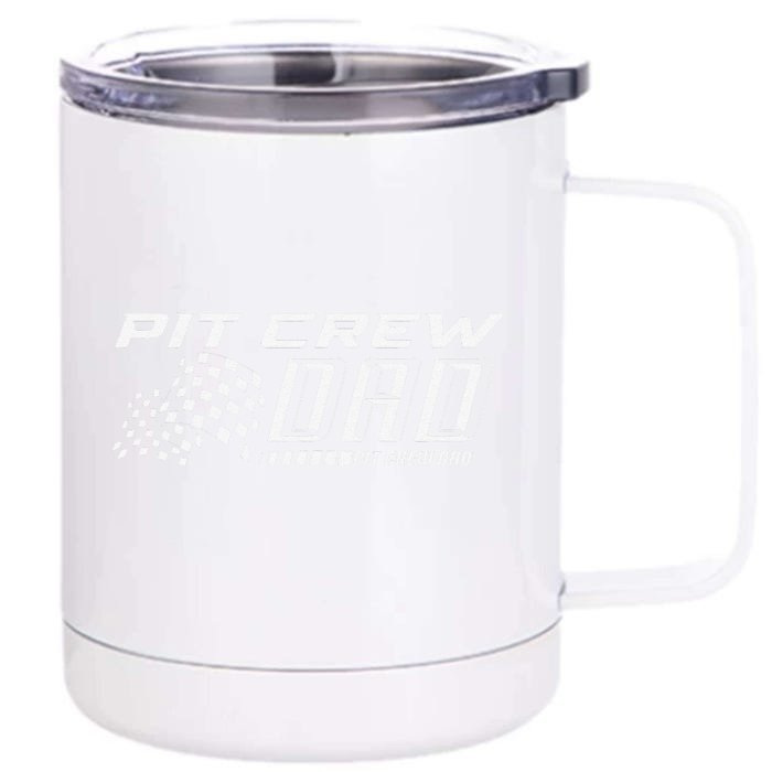 Pit Crew Dad Daddy Papa Fathers Day Birthday Boy Racing Car Front & Back 12oz Stainless Steel Tumbler Cup