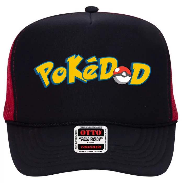 Pokedad Cute Dad Gift High Crown Mesh Trucker Hat