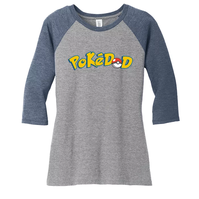 Pokedad Cute Dad Gift Women's Tri-Blend 3/4-Sleeve Raglan Shirt