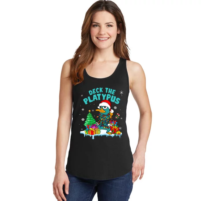 Perry Christmas Deck The Platypus Xmas Ladies Essential Tank