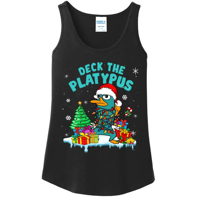 Perry Christmas Deck The Platypus Xmas Ladies Essential Tank