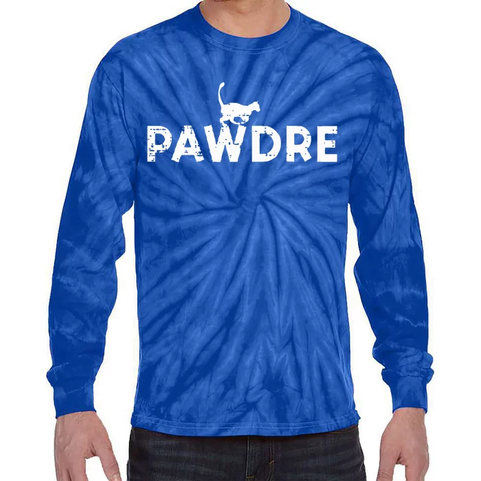 Pawdre Cat Dad Cute Fur Papa Fathers Day Tie-Dye Long Sleeve Shirt