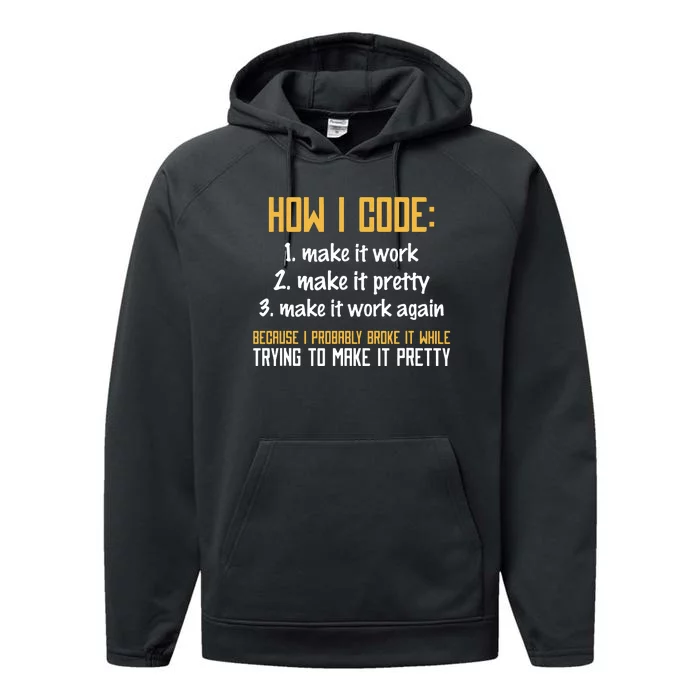 Programmer Coder Developer Programming Coding Performance Fleece Hoodie