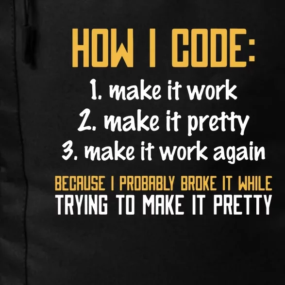 Programmer Coder Developer Programming Coding Daily Commute Backpack