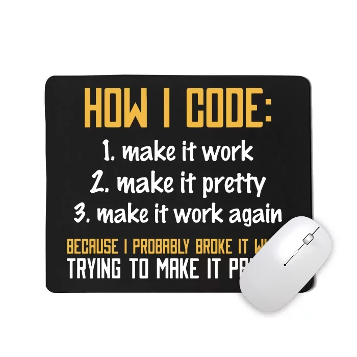 Programmer Coder Developer Programming Coding Mousepad