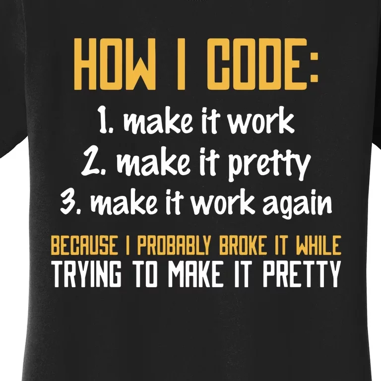 Programmer Coder Developer Programming Coding Women's T-Shirt