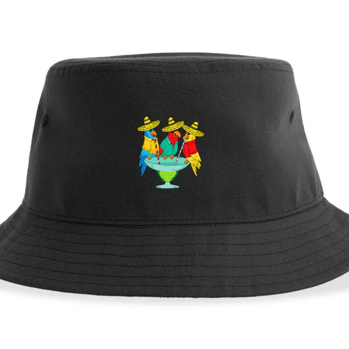 Parrot Cinco De Mayo Funny Drinking Tequila Mexican Fiesta Sustainable Bucket Hat