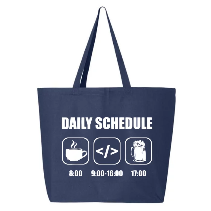 Programmer Coder Daily Schedule Programming Software 25L Jumbo Tote