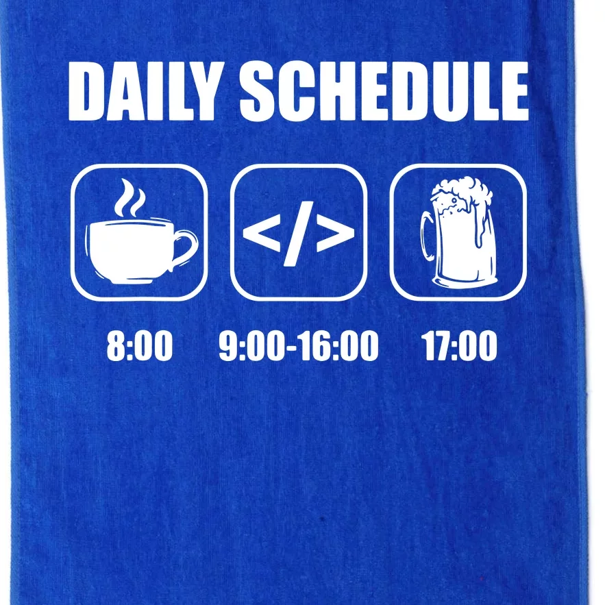 Programmer Coder Daily Schedule Programming Software Platinum Collection Golf Towel