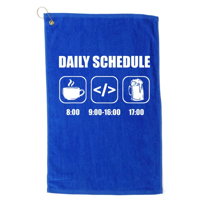 Programmer Coder Daily Schedule Programming Software Platinum Collection Golf Towel