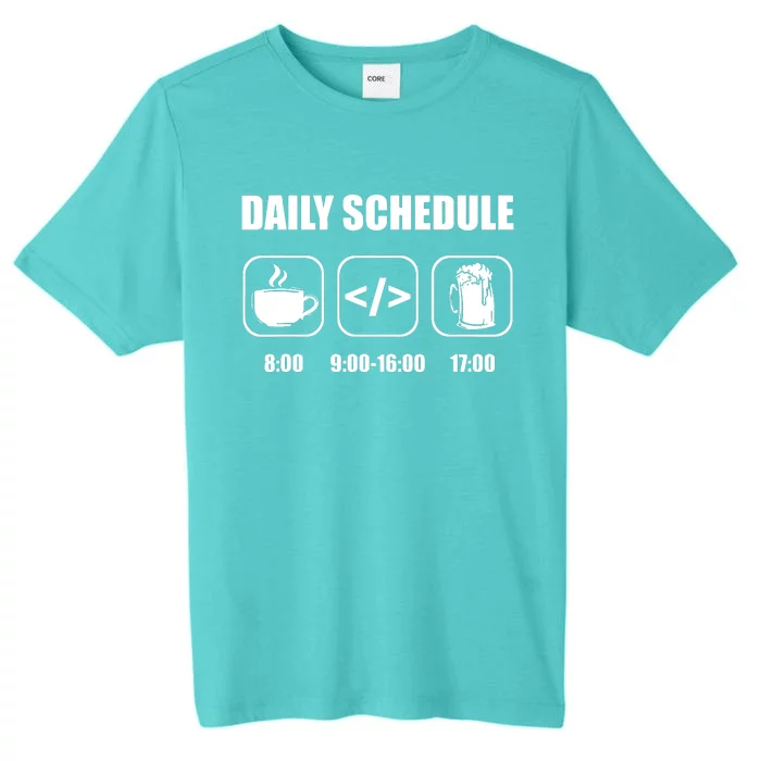 Programmer Coder Daily Schedule Programming Software ChromaSoft Performance T-Shirt