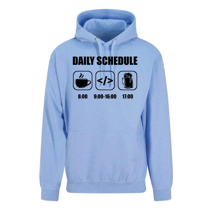 Programmer Coder Daily Schedule Programming Software Unisex Surf Hoodie