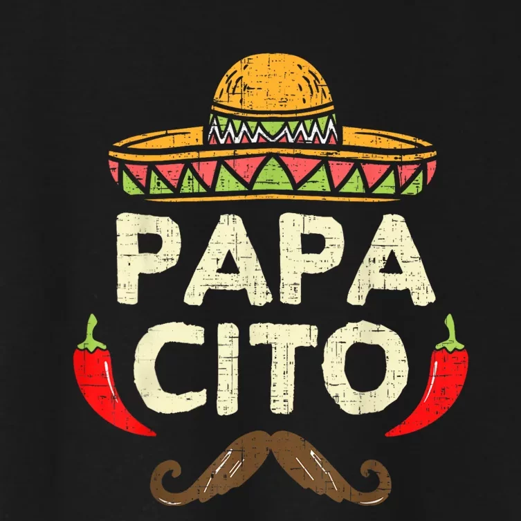 Papacito Cinco De Mayo Dad Fiesta Mexican Funny FatherS Day Women's Crop Top Tee