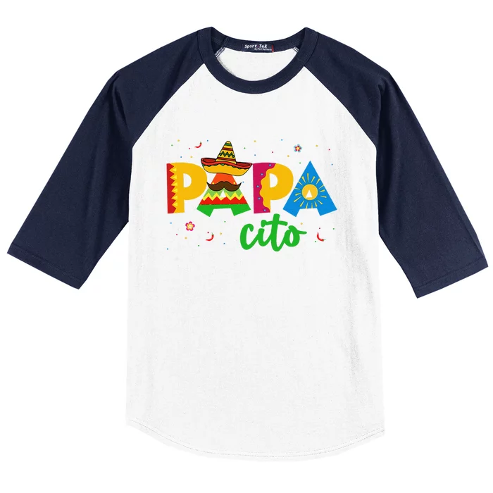 Papacito Cinco De Mayo Sombrero Papa Dad Fathers Day Baseball Sleeve Shirt