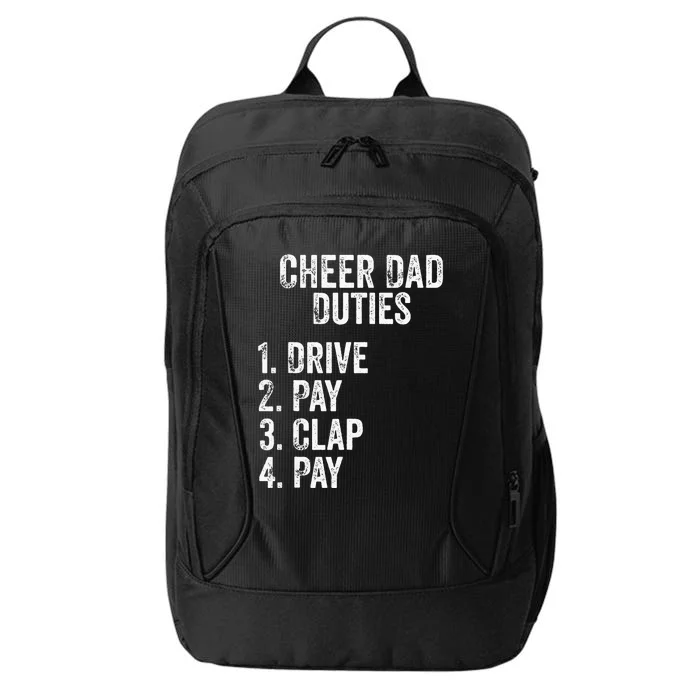 Papa Cheer Dad Duties Drive Pay Clap Cheerleading City Backpack