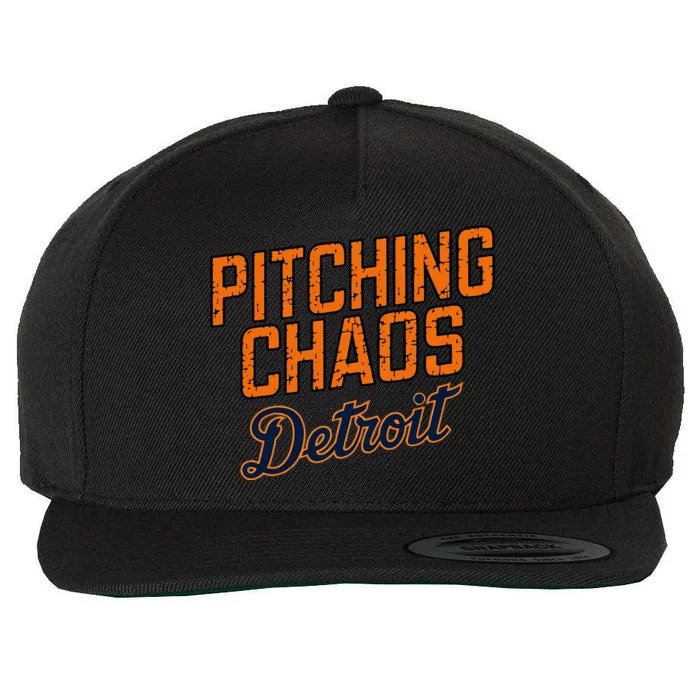 Pitching Chaos Detroit Wool Snapback Cap