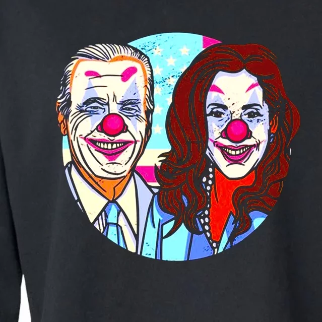 Political Clowns Design Cropped Pullover Crew