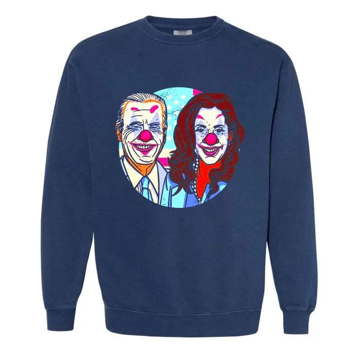 Political Clowns Design Garment-Dyed Sweatshirt