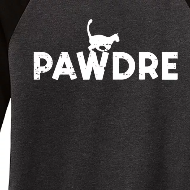 Pawdre Cat Dad Cute Fur Papa Fathers Day Pet Paw Daddy Women's Tri-Blend 3/4-Sleeve Raglan Shirt