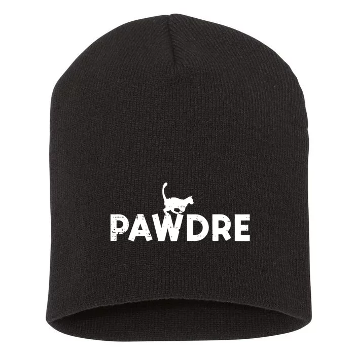 Pawdre Cat Dad Cute Fur Papa Fathers Day Pet Paw Daddy Short Acrylic Beanie